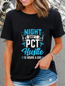 100% Cotton Night Shift PCT Patient Care Technician T-Shirt