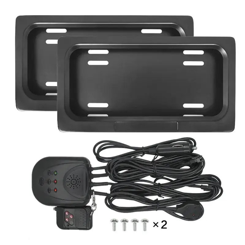 Stealth License Plate Curtain Double Plate Kit for USA Canada Car Accessories Automotive Motorized Conceal License Plates Secure Privacy