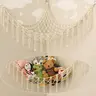 Large Premium Cotton Macramé Weave Stuffed Animal Hammock - Hangable Wall Hanging Ornament, Gentle Touch Home Organizer, Wall Decoration for Bedroom, Space-Saving Plushie Storage