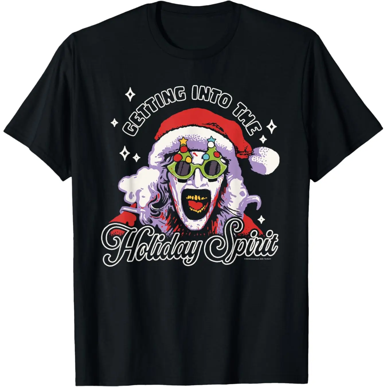 Men's Terrifier T-Shirt, Casual Horror Movie Santa Graphic Print in Soft 100% Cotton, Classic Fit Unisex Short-Sleeve Top, Fade Resistant, Shortsleeve, Tshirt
