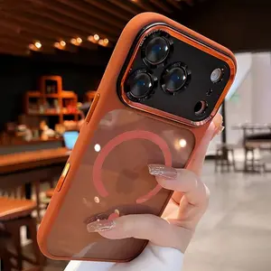 for Magsafe Magnetic Phone Case for iPhone 17 16 15 14 13 Pro Max Plus Air Transparent Bumper Hard Luxury Clear Cover