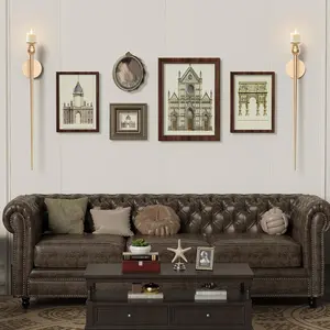 2 PCS Candle Wall Sconce, 31.5inch Gold Sconces Wall Decor Set of 2, Long Metal Wall Candle Holder Sconce with Battery Operated Candles Retro Chic Wall Sconces Candle Holder Decoration for Home Decor