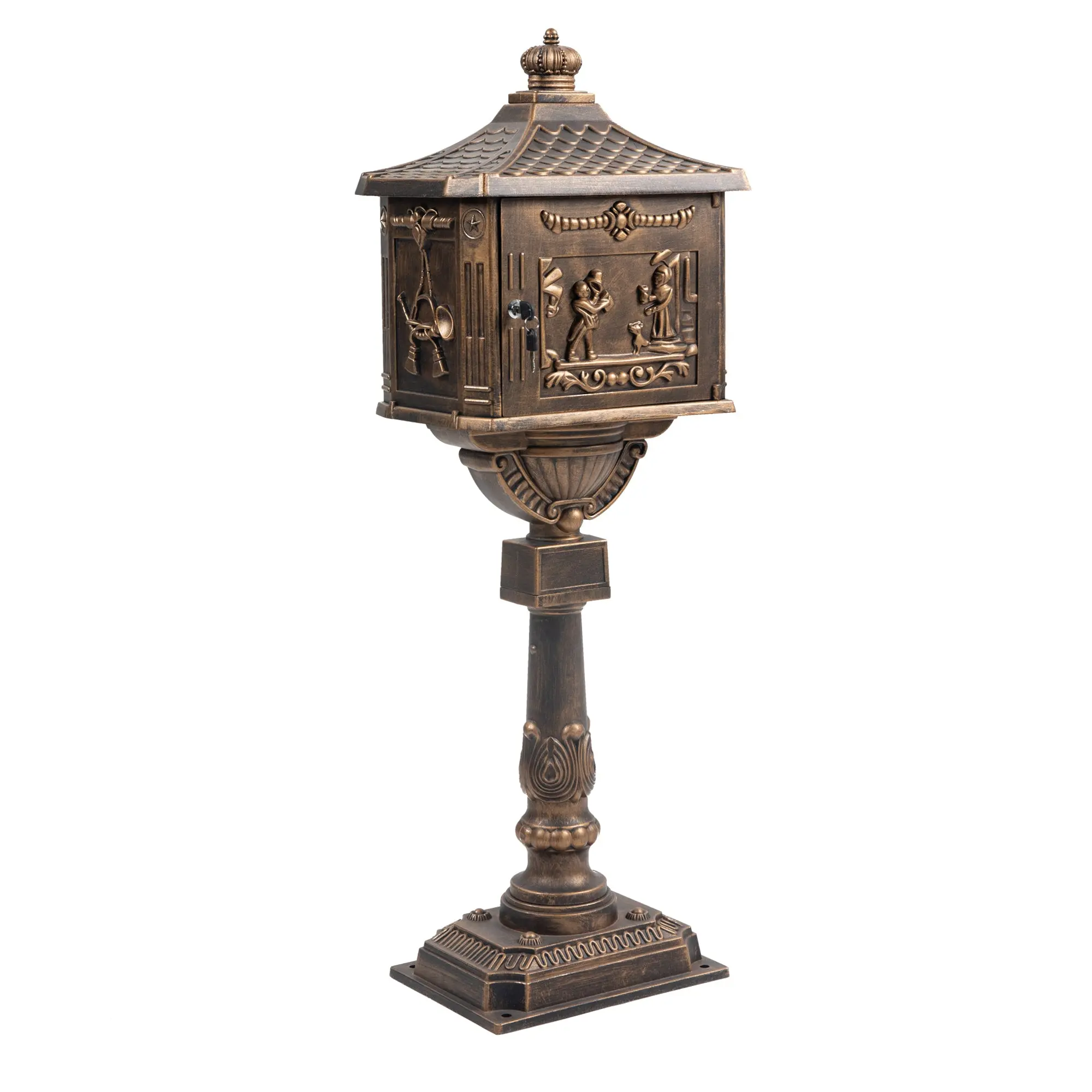 Polar Aurora Mailbox Cast Aluminum Heavy Duty--Bronze