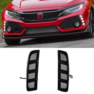 1 pair of ABS car retrofit daytime running lights and front fog lights for Civic Type R 2016 - 2020