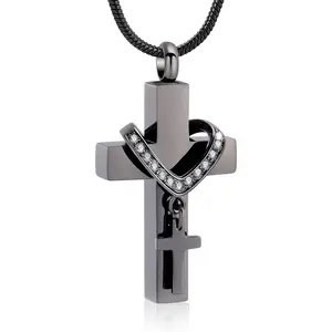 Cremation  for Ashes Pendant - Cross Urn Necklace with Mini Keepsake Urn  Ash