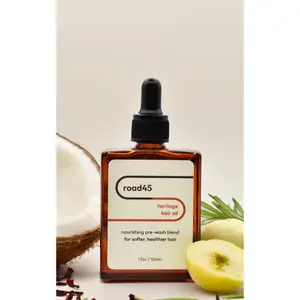 Heritage Hair Oil by Road45 - Organic Prewash Oil for Softer, Healthier Hair | Haircare Coconut Frizz Rosemary Oil