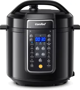 COMFEE’ 12-In-1 Electric Pressure Cooker, Instant Multi, Non-Stick Pot, Yogurt Maker, Rice Cooker, Slow, Sauté Steamer, Pressure Cooker 6 Quart Black COMFEE'