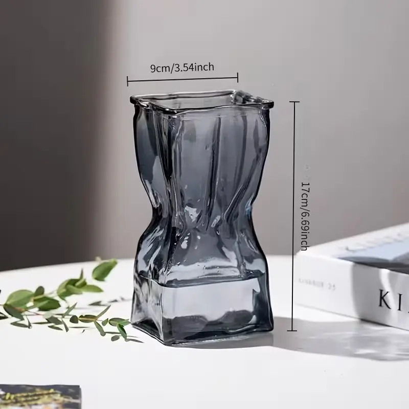 Glass Vase Simple Transparent Hydroponic Flower Vase, Nordic Home Decor Small Flower Vase, Living Room Decoration Ornament, Clear Glass Vase