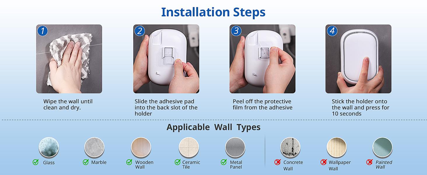 Disposable Toilet Cleaner Wand & Holder Set, Wall Mounted Toilet Bowl Brush Kit with 12 Refill Heads, Hygienic Cleaning System for Bathroom & RV