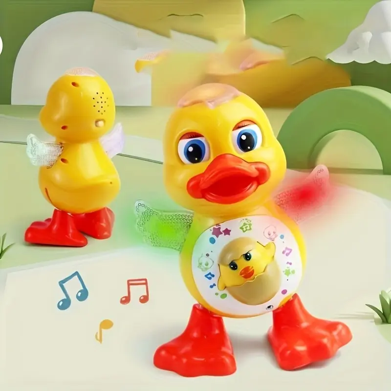 Interactive Dancing Cute Duck Toy with Musical Light Up and Flashing Lights, Educational Sensory Toy for Kids Aged 3–6, Perfect Christmas and Halloween Gift, Interactive Duck Shaped