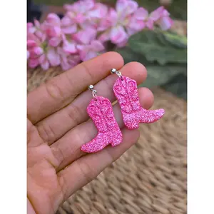 Glitter Cowgirl Boot Earrings