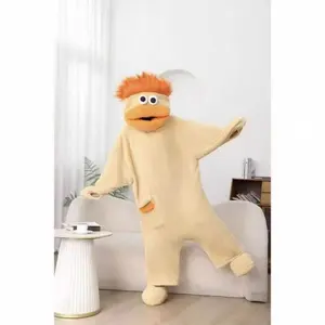 Unisex Long Sleeve Soft Plush Pajama Set with Wig & Comb, Big Eyes Big Mouth Costume, Comfortable Nightwear, Party Outfit for Sleepovers & Pranks