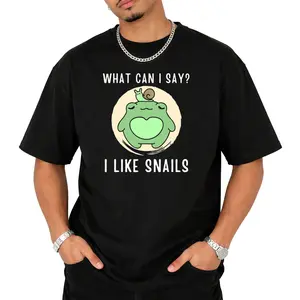 Cute Kawaii Frog What Can I Say I Like Snails T-Shirt