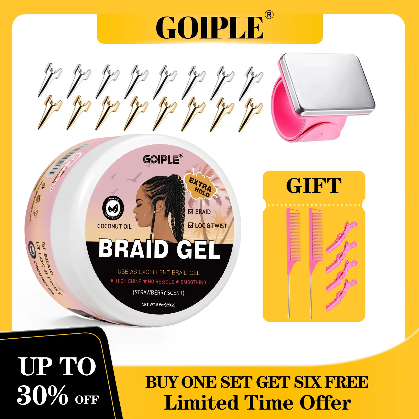 Braiding Tools Kit for Professional Hair Braiding Parting Comb Finger ...