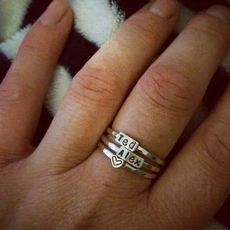 Custom handmade Sterling silver stacking ring Personalized gifts