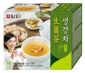 Damtuh Ginger Powder Tea 15, 50 Counts - Korean Traditional Tea, Fall Drink, Ginger Spicy Beverage Flavor