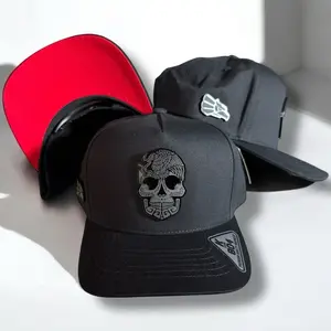 Mexico skull Black Plate Hat Snapback with Skull Design, Black Color, Adjustable Fit, mexico style, Classic Style