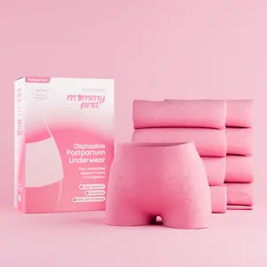 High-Waisted Postpartum Underwear | Blush Pink | Pack of 8 | 27" to 38" | 95% Cotton