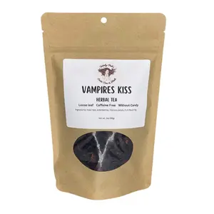 Witchy Pooh's Vampire's Kiss Loose Leaf Sweet Elderberry Fruit Herbal Tea, Caffeine Free Beverage
