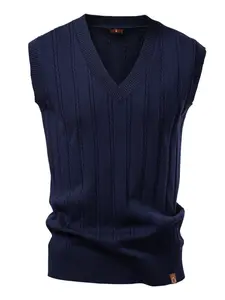 Men's V Neck Sweater Vest, Menswear, Casual Thick Knit Top for Fall & Winter, Regular Length Fitted Design, Perfect for Daily Wear