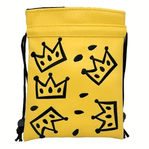 Crown Golf Valuable Item Bag Accessory, Sealed Drawstring Portable Storage Organizer Bag Packaging, Holds Golf Balls, Suitable for Men & Women, Great Gift Choice