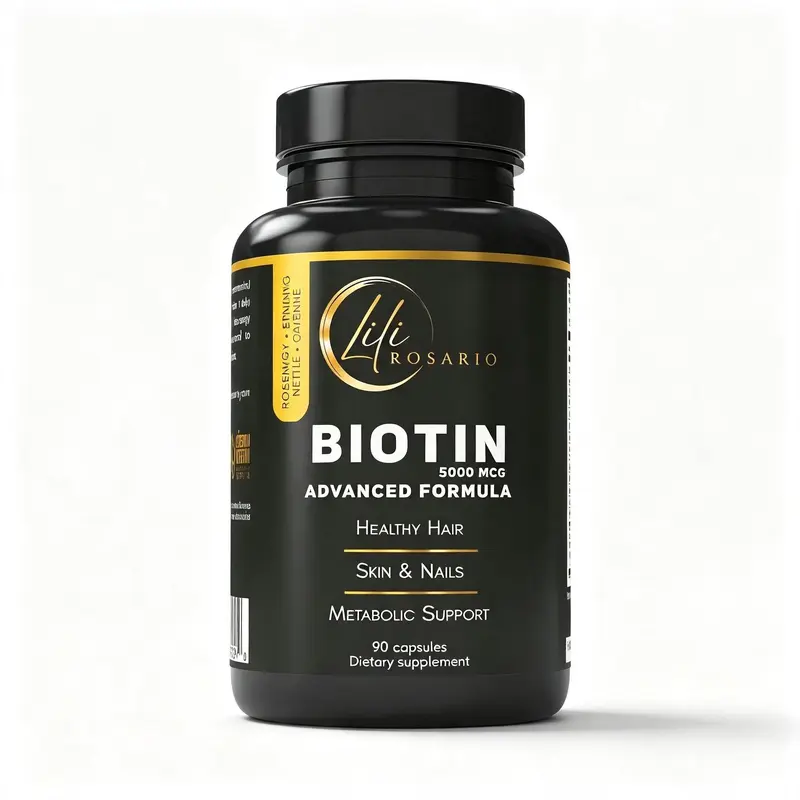 LILI ROSARIO BIOTIN 5000 MCG | ROSEMARY + STINGING NETTLE + CAYENNE | 90 CAPSULES