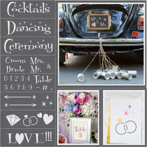Vegas Wedding 8 Piece Craft Stencil Kit