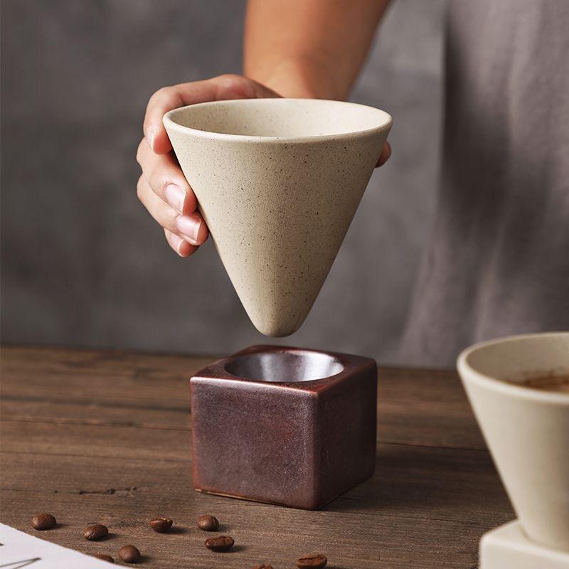 Vintage Afternoon Tea Stoneware Coffee Cup Funnel Cup INS Style Ceramic with Design Sense for Tea and Coffee Enthusiasts