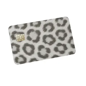 White Leopard Print Card vinyl credit card skin cover for debit or credit cards