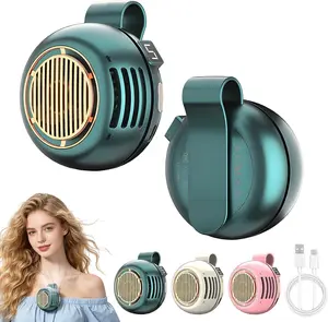 Portable Silent Mini Bladeless Fan with Digital Display – Clip-On for Shirt/Waist, 5-Speed Adjustable, Rotating Head, Quiet Cooling for Outdoor Travel Office – Summer Gift