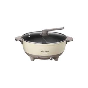 Bear Dual Handle & Dual-sided Electric Shabu Shabu Hot Pot with Lid 6.0L