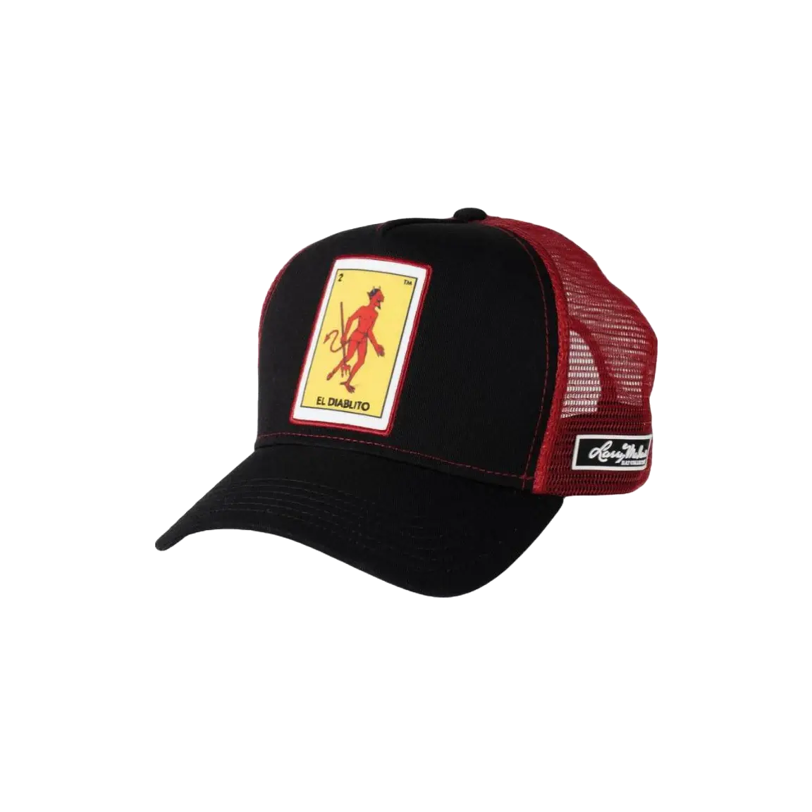 Larry Mahan El Diablito Graphic Red & Black Trucker Cap MCBCLDBK