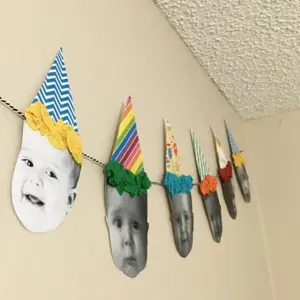 Custom Birthday Hat Face Photo Banner
