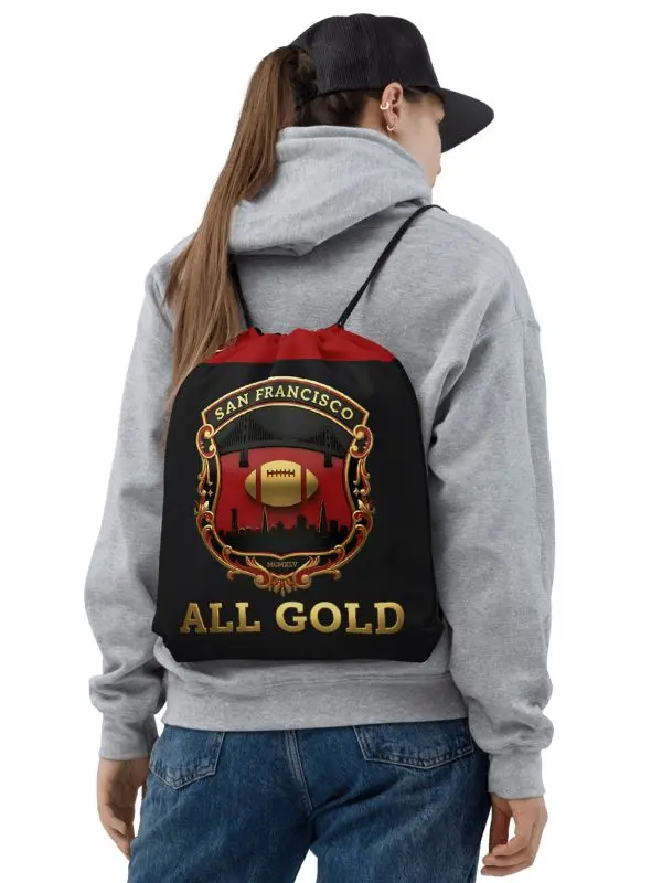 All Gold Drawstring Backpack | San Francisco | Football | Home Locker
