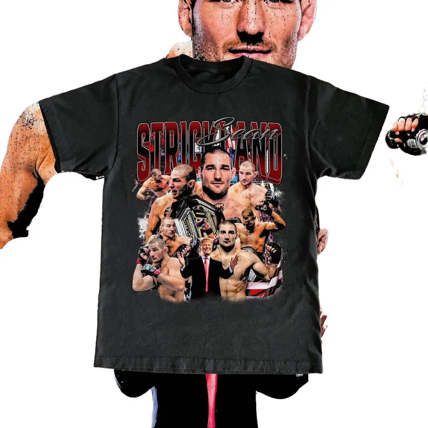 Sean Strickland High Quality T Shirt Fan Custom Vintage Design Shirt, Fashion Cotton, Full Colors, Full Sizes, For Men, For Women