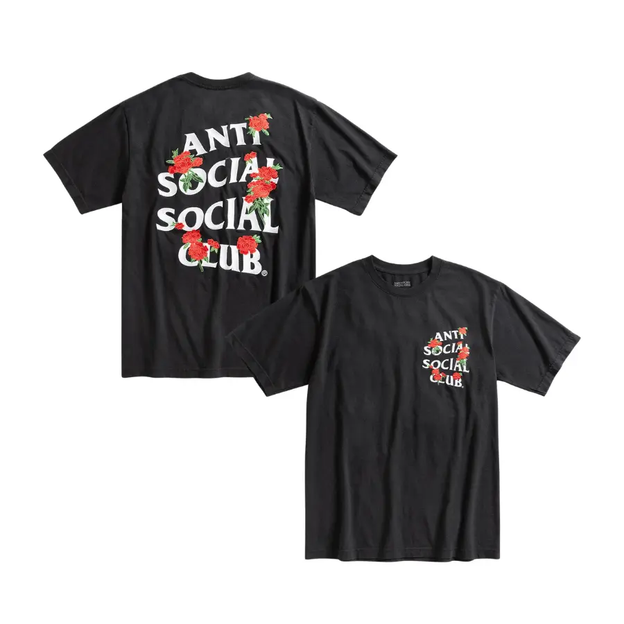 Anti Social Social Club T-Shirt Black, Men's Graphic Print Short Sleeve Tee, Casual Streetwear Shirt