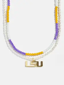 Louisiana State University Beaded Logo Necklace Set - Louisiana State University
