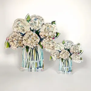 Hydrangeas in Cream Acrylic Floral