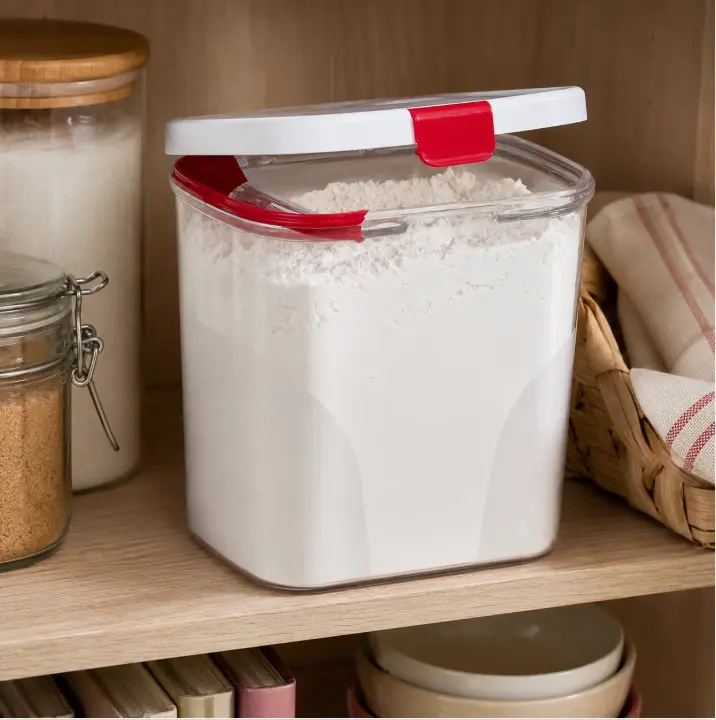 Flour Storage Container, 5 lb Airtight BPA Free Food Storage Canister with Easy Pour Spout for Flour, Sugar & Dry Goods