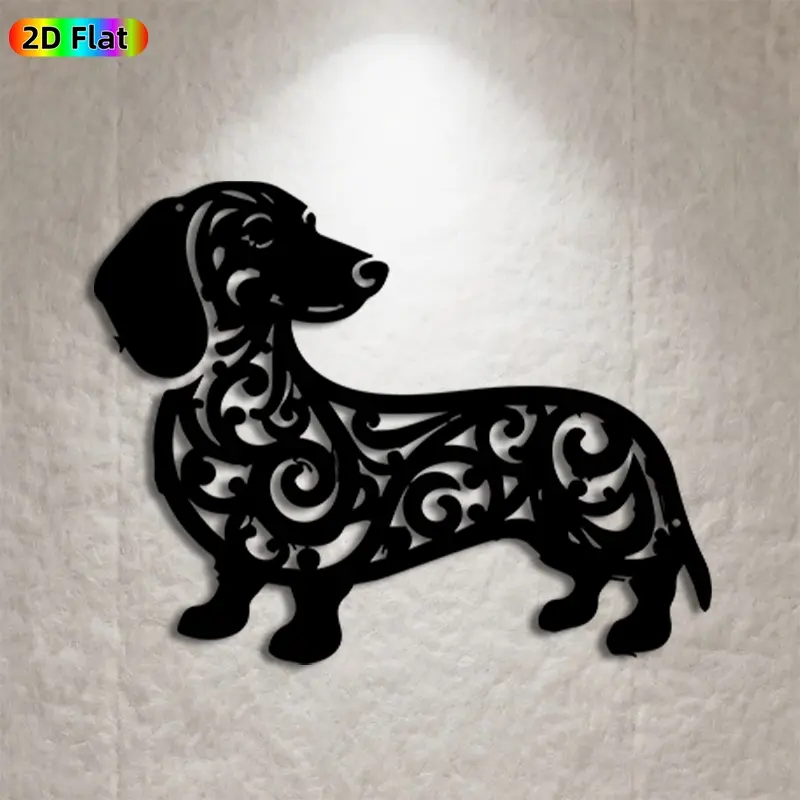 1pc Dachshund Metal Wall Art, Intricate Dachshund Statue Mural, Ideal Gift for Christmas, Easter, Dog Decor Enthusiasts, Weather-Resistant Metal Wall Decor Wall Sculptures, Perfect for Living Room Wall & Garden Fence, Unique Home Decor Accent