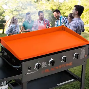 【2025 Upgraded】 Silicone Griddle Cover Mat Full-edge for Grill 28”/36" Blackstone, Top Edges,Heavy Duty Food Grade Blackstone Accessories Reusable&Durable,Protect from Rust,Insects & Leaves Utensils