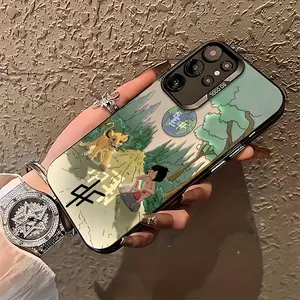 Fashion Cartoon Music Simba Mowgli Phone Case Suitable for Samsung Galaxy S25, S24, S23, S22, S21, S20 FE Ultra Plus 4G/5G Anti-Drop Matte Back Cover, Designer Phone Case, Kawaii Phone Case, Daily Use Case, Phone Protection, Cartoon Design, Kawaii Style