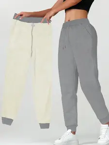 Women's Fleece Lined Thick Long Pants, Warm Lamb Wool Inner Liner, Casual Fashion Straight Leg Pants for Fall & Winter