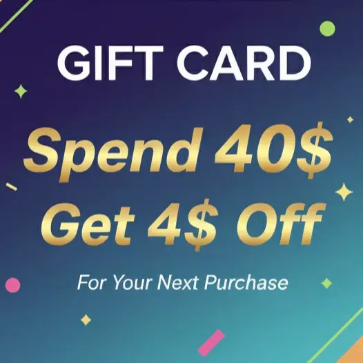 Spend 40$, Get 4$ Off For Next Purchase