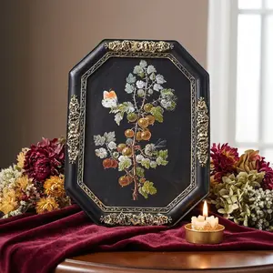 European Vintage Octagonal Classical Pattern Frame, Resin Material Photo Display Frame, Home Decoration, Bathroom Accessory, Gift Present