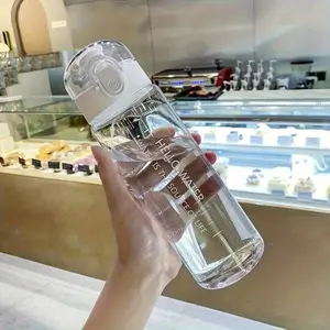 Transparent Sports Water Bottle 780ML, Hydration Bottle, Leakproof with Lid, Durable Outdoor Hiking Camping Gym, BPA Free Plastic, Perfect Gift