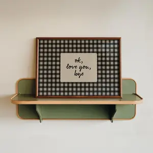 Ok Love You Bye Print: Black Gingham Entryway Poster, Trendy Decor