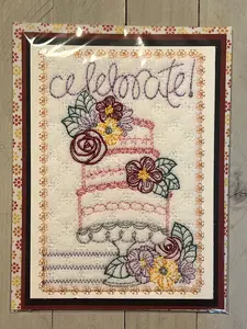 Celebration Cake Embroidered Greeting Card