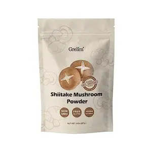 GRELIM Shiitake Mushroom Powder 8 Oz, No Additive, Gluten-Free, Non-GMO Great for Sauce, Soup, and Mushroom Coffee 227g