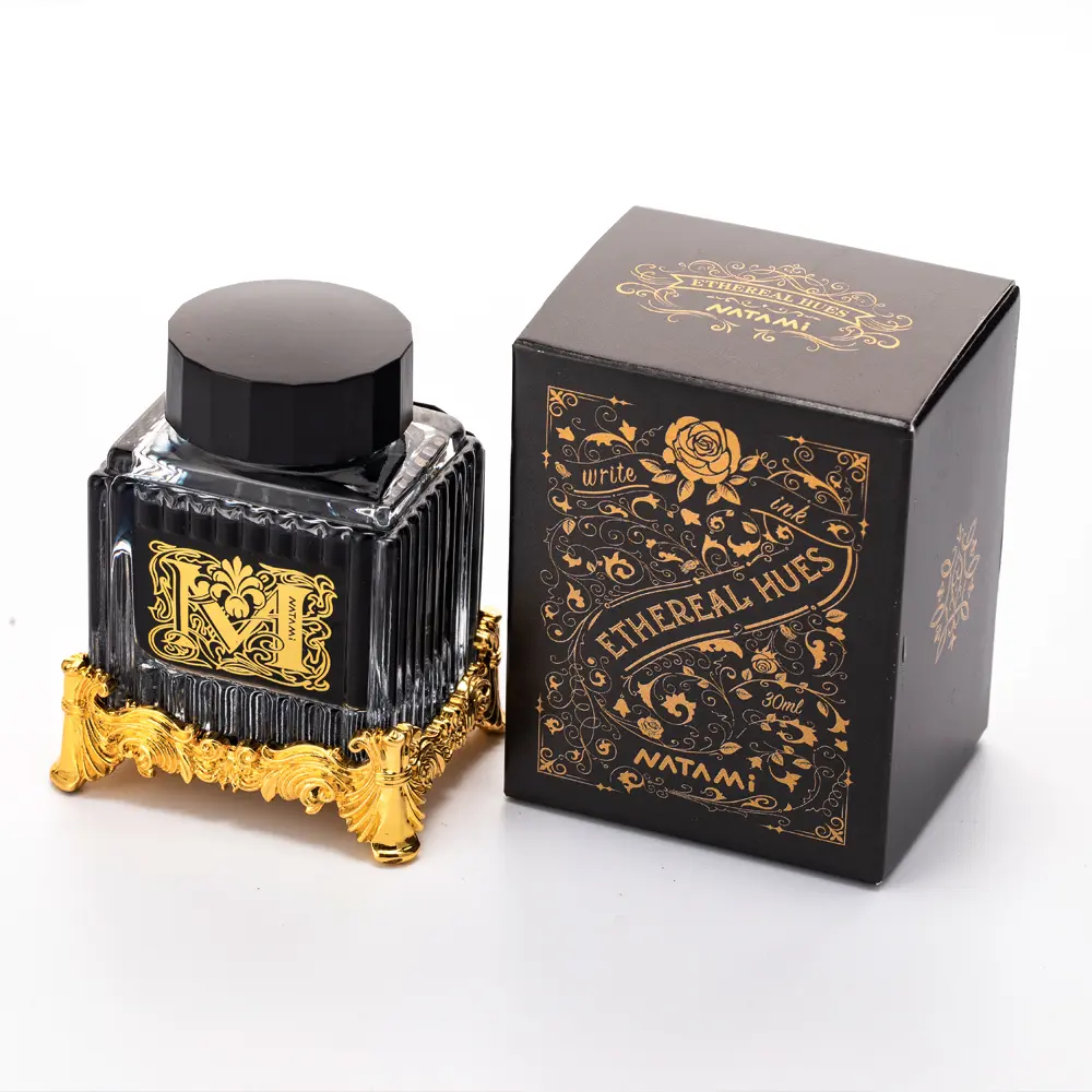 Natami 30ml Fountain Pen Ink Glass Bottle Parker Compatible Ink Refill Office School Writing Ink with Engraved Base
